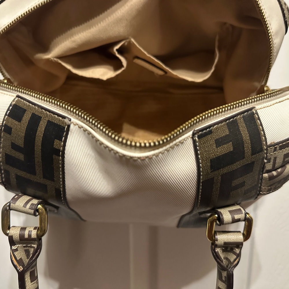 Fendi White and Brown Satchel - Picture 15 of 16